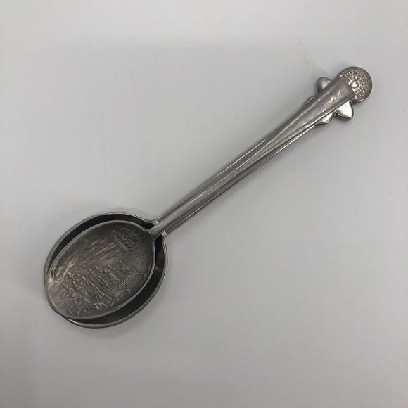 Stieff Joseph Copeland Pewter 1675 Chuckatuck & Pilgrim Landing Spoons Lot of 2 - Picture 9 of 11